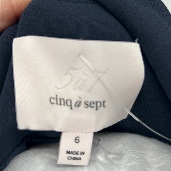 Cinq A Sept Women’s Roxie Contrast Trim Blazer In Navy Blue Size 6 - Picture 2 of 16